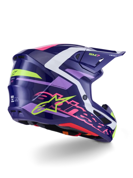 Sm7 Deed Helmet Purp/Pnk Glossy Sm - ALPINESTARS