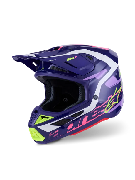 Sm7 Deed Helmet Purp/Pnk Glossy Sm - ALPINESTARS