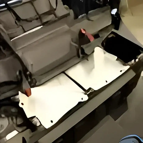 Shiny metal floor panels for Honda Pioneer seat heat shield kit under seat heat shield