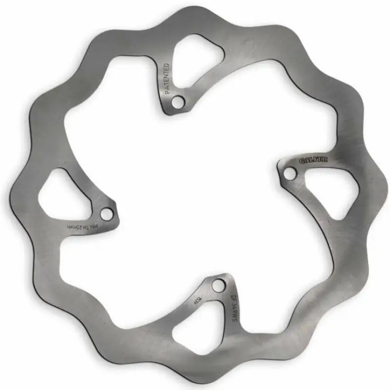 Silver metal bicycle brake rotor with wavy edge design for df349ws skw oversize rotor
