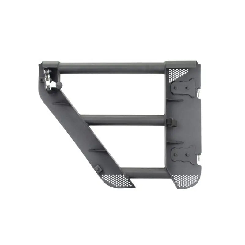 Door Tubular Lower Half; With Ball Handle; Textured; Black; Steel; Single; Retention Straps - Truck & Automotive