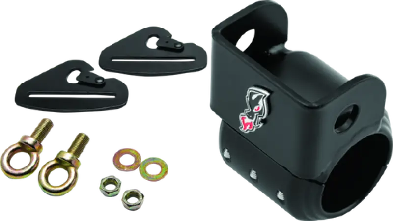 Black metal billet tube endcap with hardware for DragonFire Racing Billet Tube Endcap 1.5in