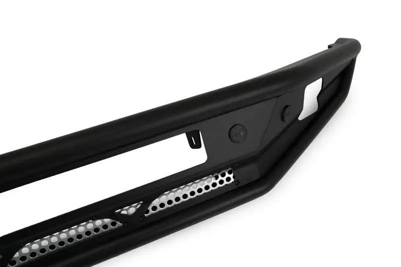 DV8 Offroad Competition Series Front Bumper for 2021-2022 Ford Bronco, featuring a low-profile design with steel skid plate and bolt-on side gussets for enhanced protection.
