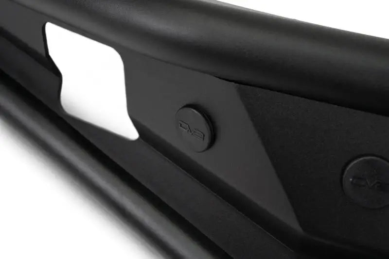 DV8 Offroad 21-22 Ford Bronco Competition Series Front Bumper, featuring low-profile, steel skid plate with bolt-on side gussets for enhanced engine protection.