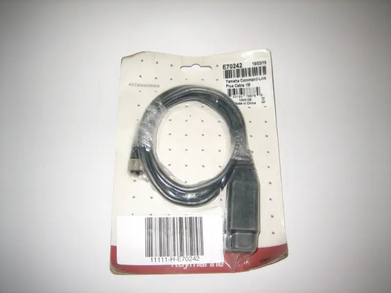 Black Yamaha Command-Link Plus cable in packaging for E70242 Raymarine Yamaha setup
