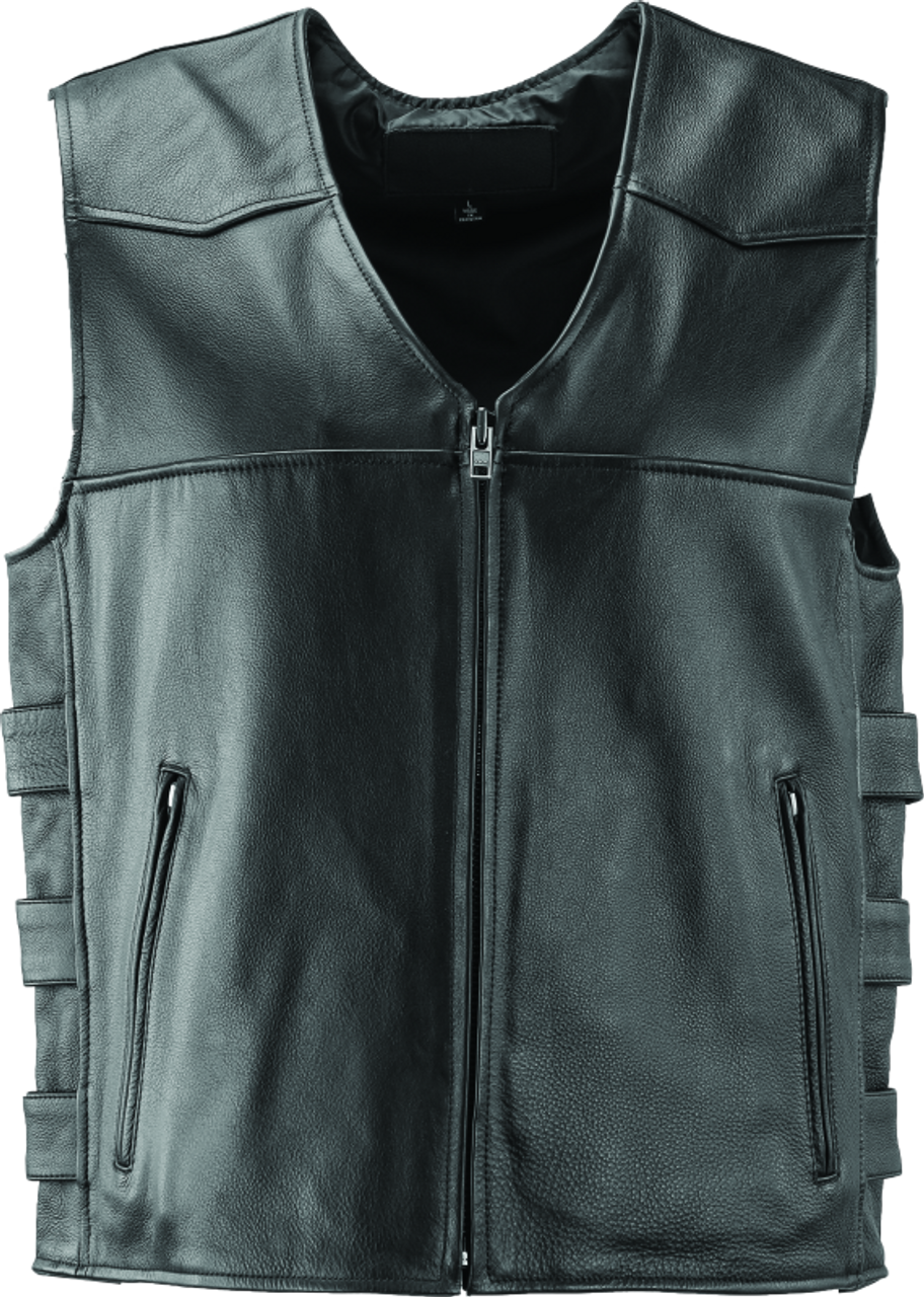 River Road Plains Leather Vest Black - Medium - 094406