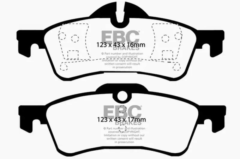 EBC 02-03 Mini Hardtop 1.6 Yellowstuff Rear Brake Pads - Truck & Automotive