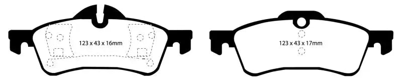 EBC 02-03 Mini Hardtop 1.6 Yellowstuff Rear Brake Pads - Truck & Automotive