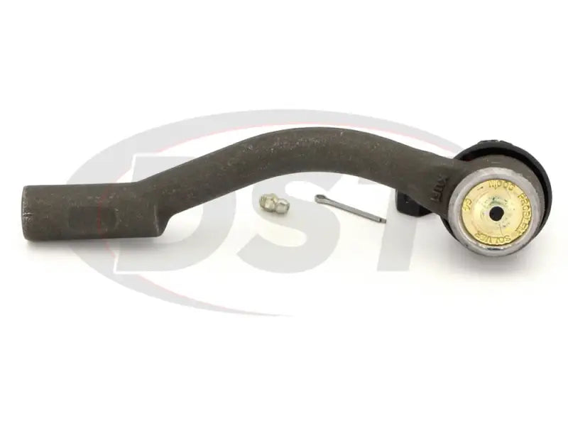 Gray curved outer tie rod end with hardware for Moog ES800287 Outer Tie Rod End replacement