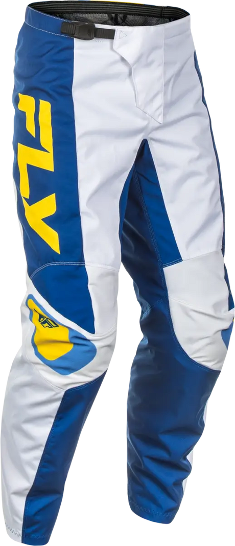 F 16 Pants Ca/Ny White/Dark Blue/Yellow Sz 28 - FLY RACING