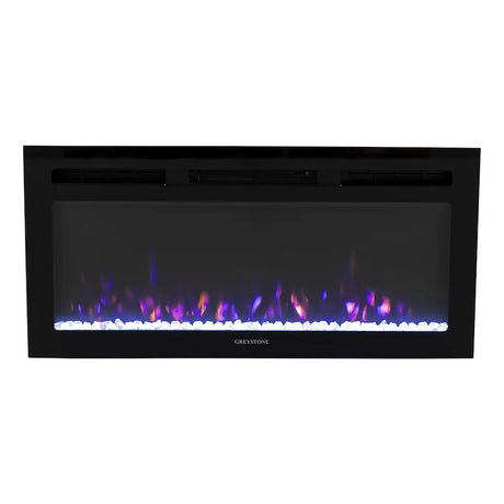 F36-18A Furrion Greystone 36’ Black Steel Fireplace - Insert