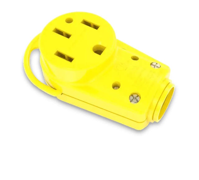 Yellow electrical plug Furrion LLC F52FMP-RY 250V connector for RV applications