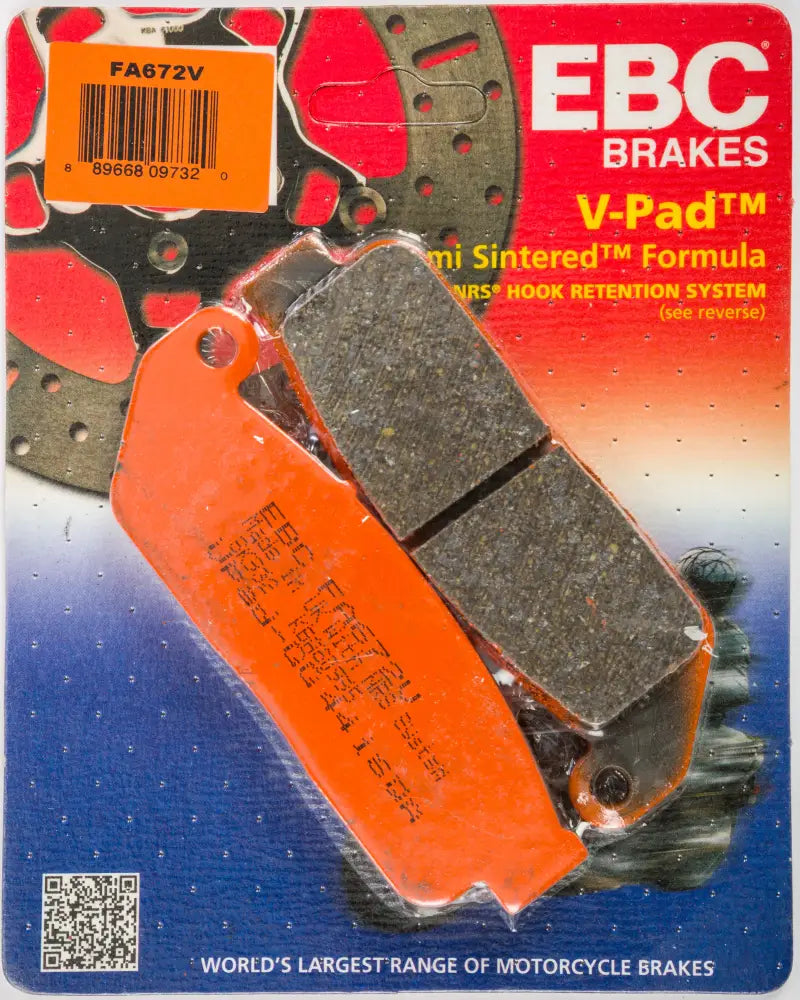 EBC FA672V Brake Pads for motorcycles, semi-sintered V Series EBC brake pads