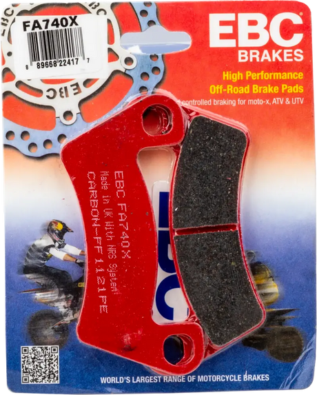 EBC Brakes FA740X High Performance Carbon X Series Off-Road Brake Pads for Moto-X, ATV, and UTV.