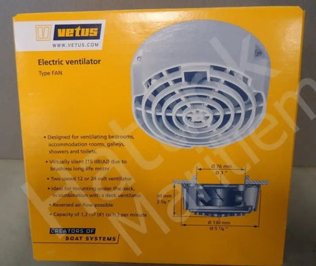 FAN24 Vetus Electric Ventilator 24 Volt - Boat Hatch Vent