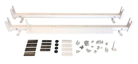 White FCLR005W Trailfx Van Rack 2 Bar Non Rg Mount with durable construction and secure mounting, ideal for transporting ladders and oversized items on van roofs. Truck & Automotive, RV Steps and Ladders, AVADA - Best Sellers