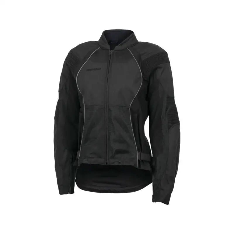 Black womenβs FIRSTGEAR Reflex Mesh Jacket with reflective piping and mesh accents