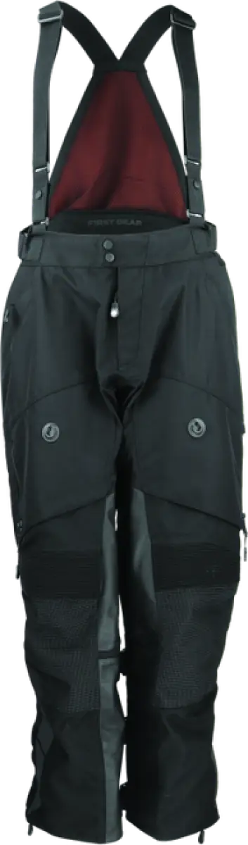 Black snow bib overalls on FIRSTGEAR Rogue XC Pro Pants Black 36 Tall for winter fun