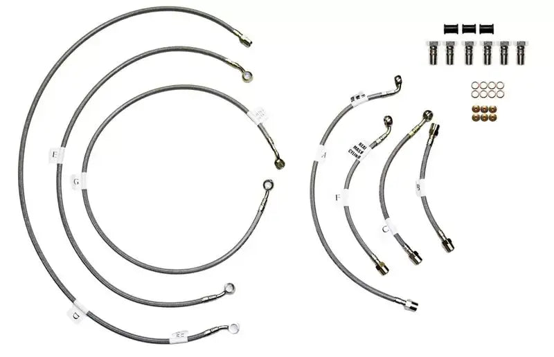 Braided stainless steel brake line kit FK003D935-5 Galfer for front and rear brakes