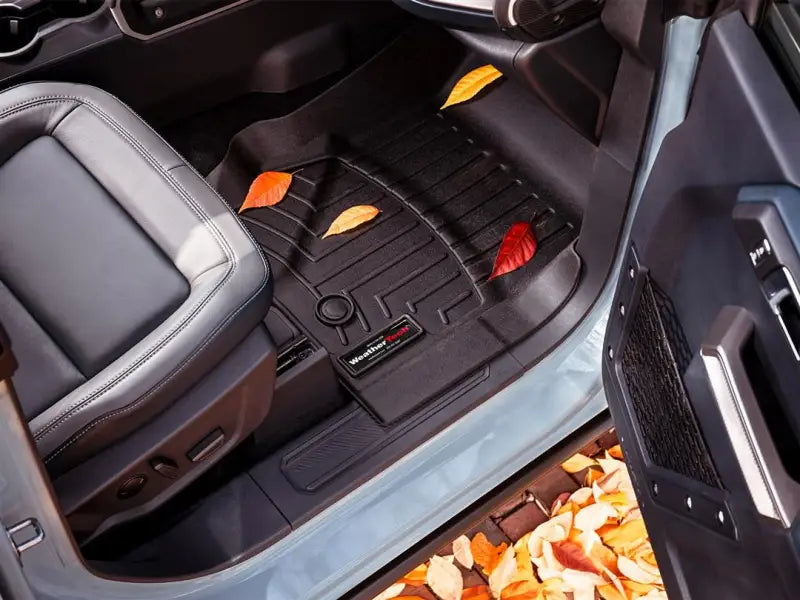 Floor Liner Molded Fit; With Channels And Reservoir To Direct Hold Fluids Applied WeatherTech Logo; Black;