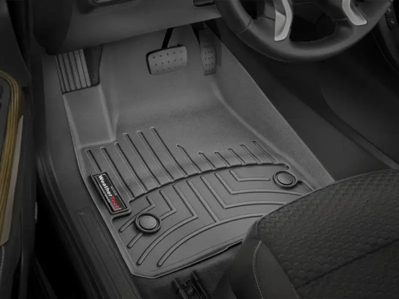Floor Liner Molded Fit; With Channels And Reservoir To Direct Hold Fluids Applied WeatherTech Logo; Black;