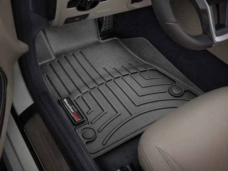 Floor Liner Molded Fit; With Channels And Reservoir To Direct Hold Fluids Applied WeatherTech Logo; Black;