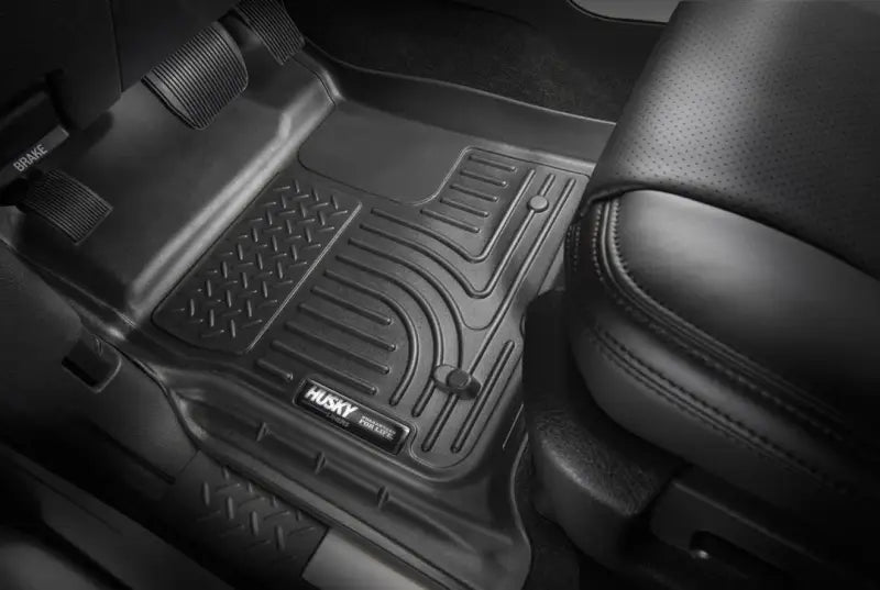 Floor Liner Molded Fit; Smooth Arcing Ribs/ Raised Heel Pad; Black; Rubber; 3 Piece - Truck & Automotive
