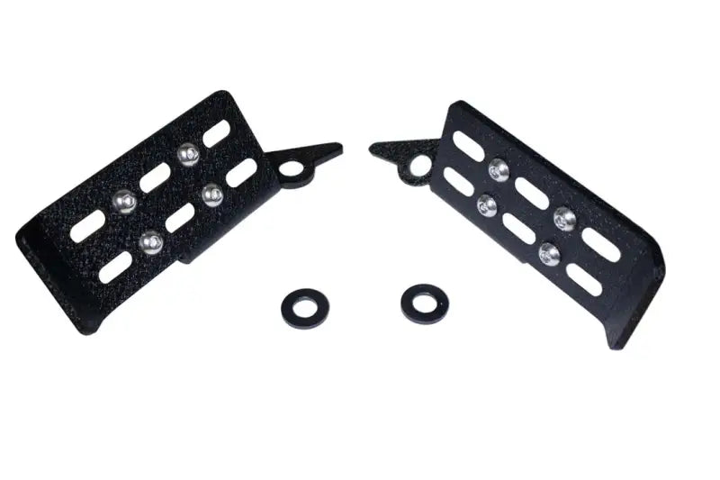 Foot Peg Mounts To Door Hinge; Ribbed Design; Non-Folding; Powder Coated; Black; Steel; Set Of 2 - Truck & Automotive