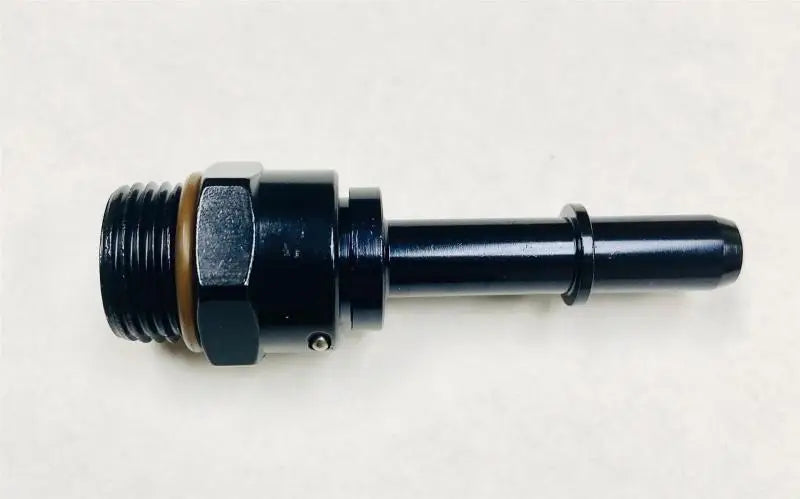 Black metal fuel line fitting for Fragola 3/4-16 O.R.B. 8in Male EFI quick disconnect