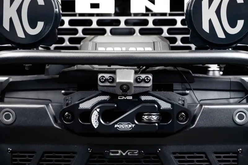 Front View Camera Relocation Bracket Relocates for Full Visibility With DV8 Winch Bumpers; Includes Extended Optical