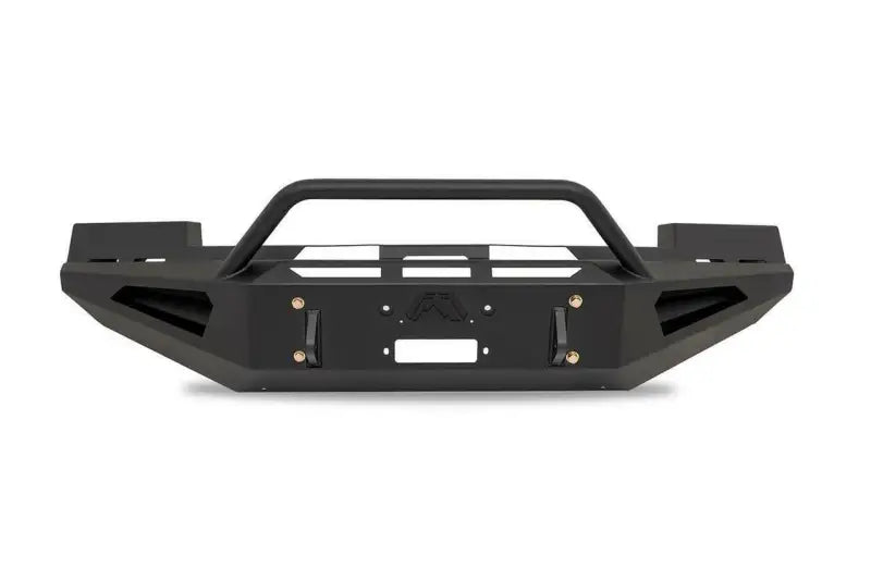 Fab Fours 2005-2007 Ford Sd F250-F550 Red Steel Bumper Front View – Durable Black Steel Construction with Aggressive Design