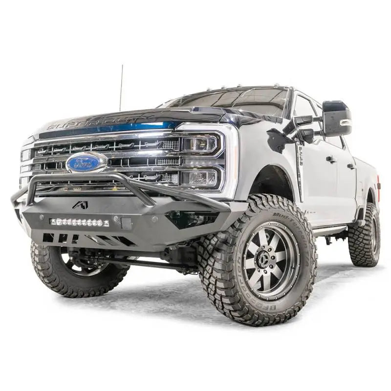 FS23-V5952-1 Fab Fours Vengeance Front bumper on a rugged Ford truck, showcasing durable construction and aggressive design.