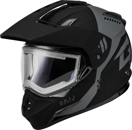 Gm 11s Ronin Snow Helmet W/ Elec Shld Matte Blk/Silver 2x