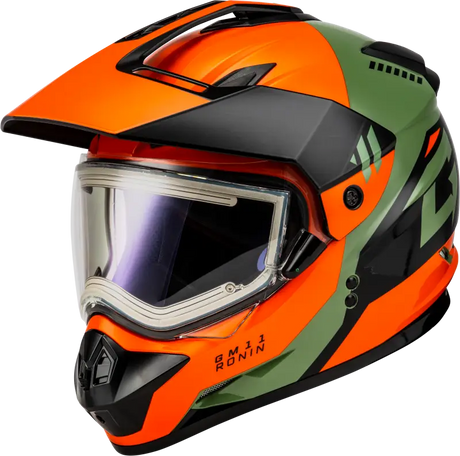 Gm 11s Ronin Snow Helmet W/ Elec Shld Orange/Grey/Black 2x