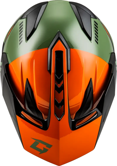 Gm 11s Ronin Snow Helmet W/ Elec Shld Orange/Grey/Black Md