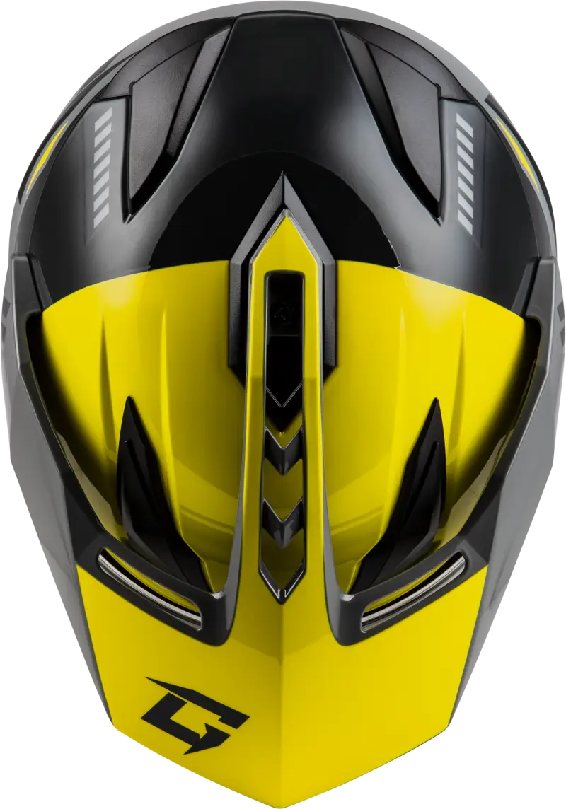 Gm 11s Ronin Snow Helmet W/ Elec Shld Yellow/Slvr/Grey Sm