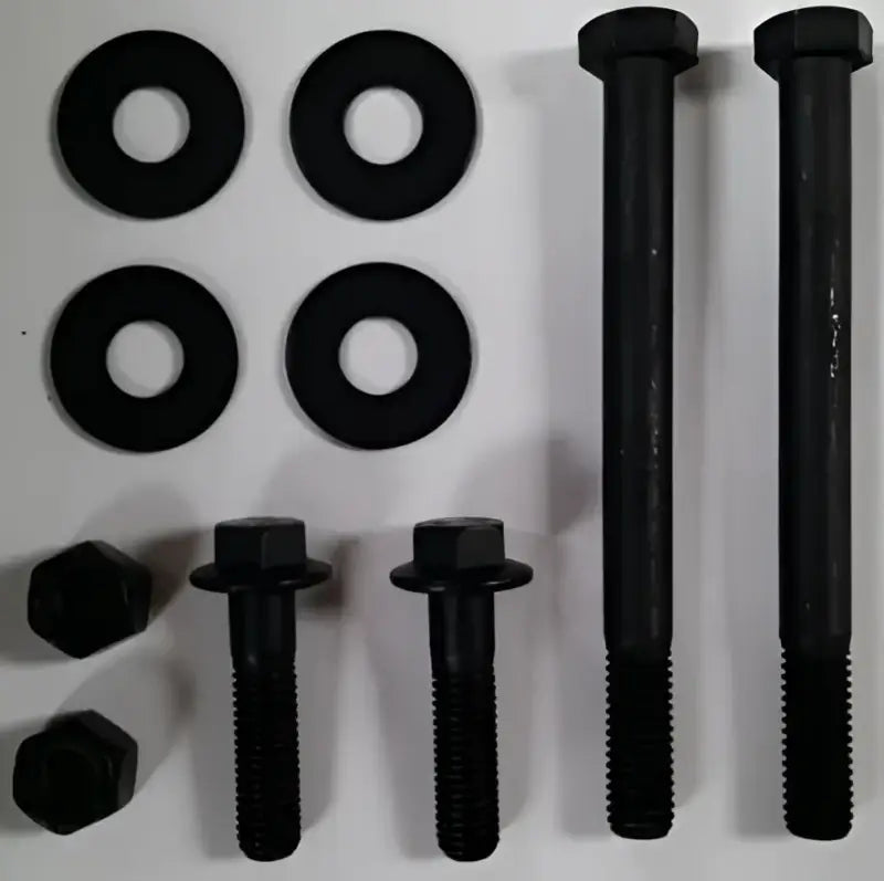 Black bolts nuts and washers from Go Industries GMTHKIT Tow Hook Bolt Kit, perfect for your tow hook needs