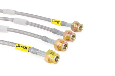 Four braided stainless steel brake lines for improved vehicle’s braking performance