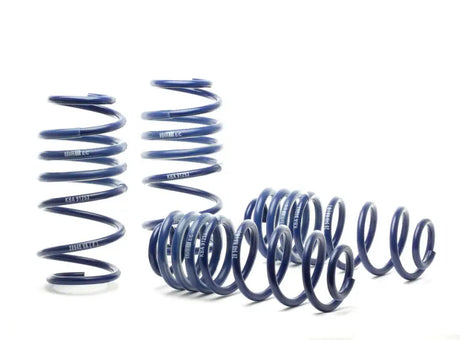 Blue steel coil springs for H&R sport spring upgrade on Volkswagen Golf R MK6