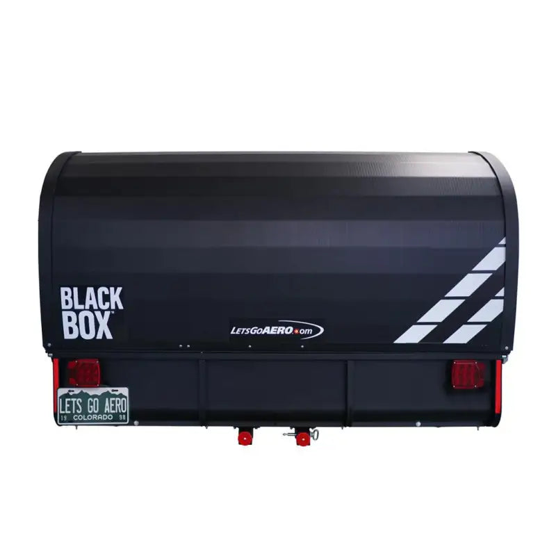 Lets Go Aero Black Box Pro Slideout Enclosed Carrier (H02196) in sleek black finish with secure and spacious design, suitable for various vehicles.