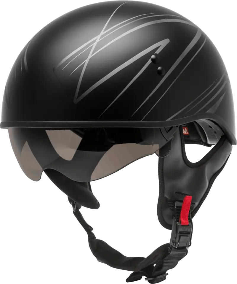 H1651074 Hh 65 Half Helmet Torque Naked Matte Black/Silver Sm - HH-65