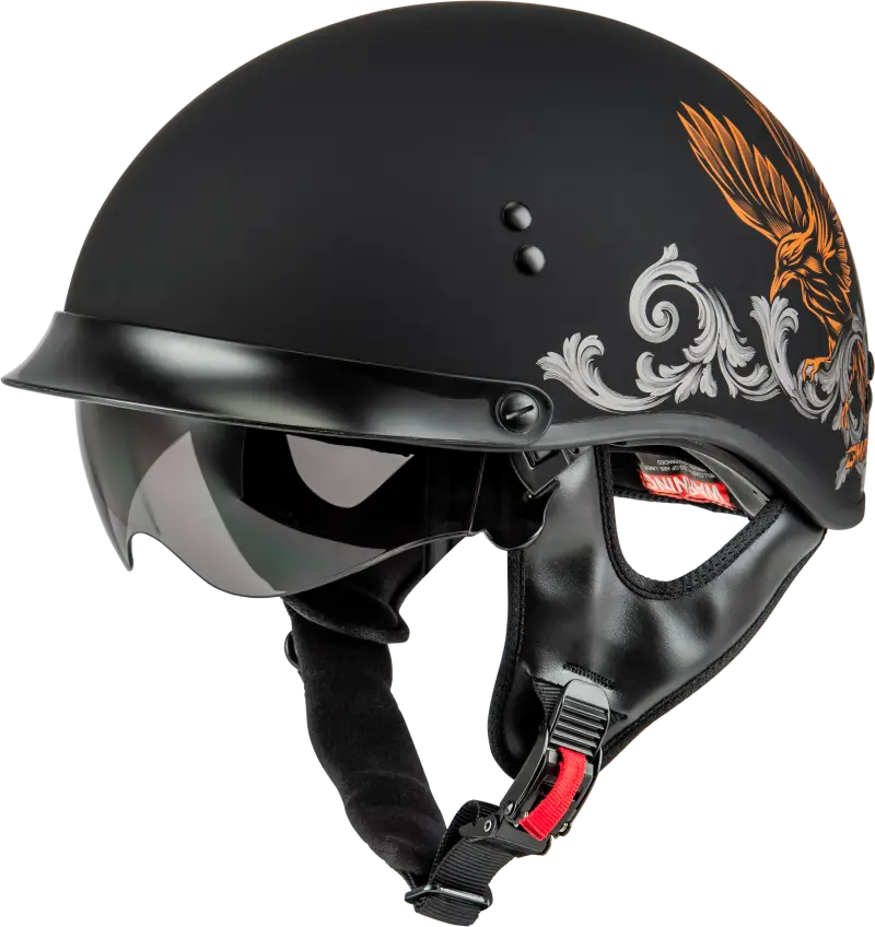 H96510946 Hh 65 Corvus Helmet W/Peak Matte Black/Silver/Orange Lg - HH-65