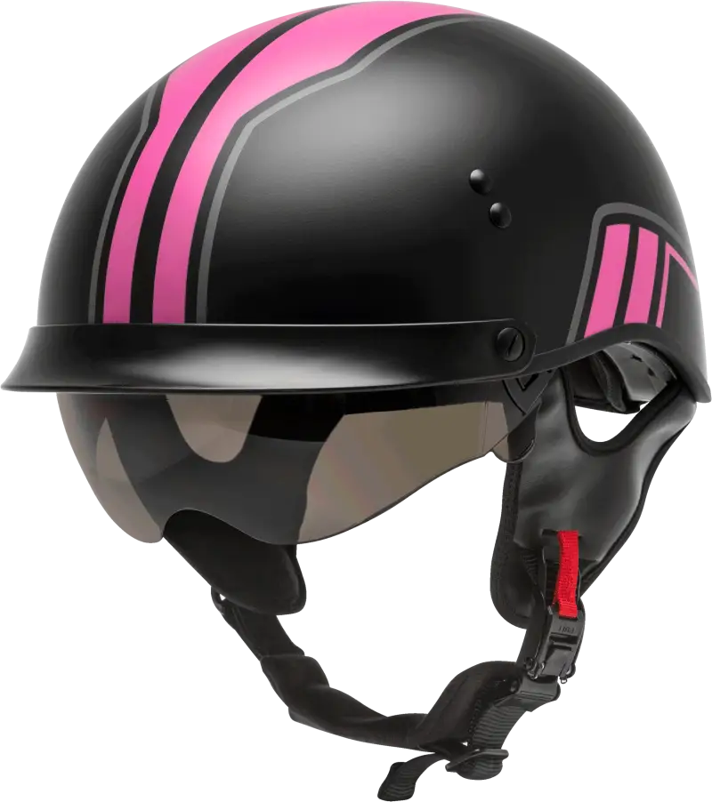 H9651345 Hh 65 Half Helmet Full DreSSed Twin Matte Black/Pink Md - HH-65 Dressed