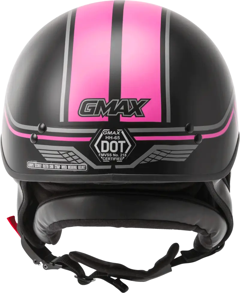 H9651345 Hh 65 Half Helmet Full DreSSed Twin Matte Black/Pink Md - HH-65 Dressed