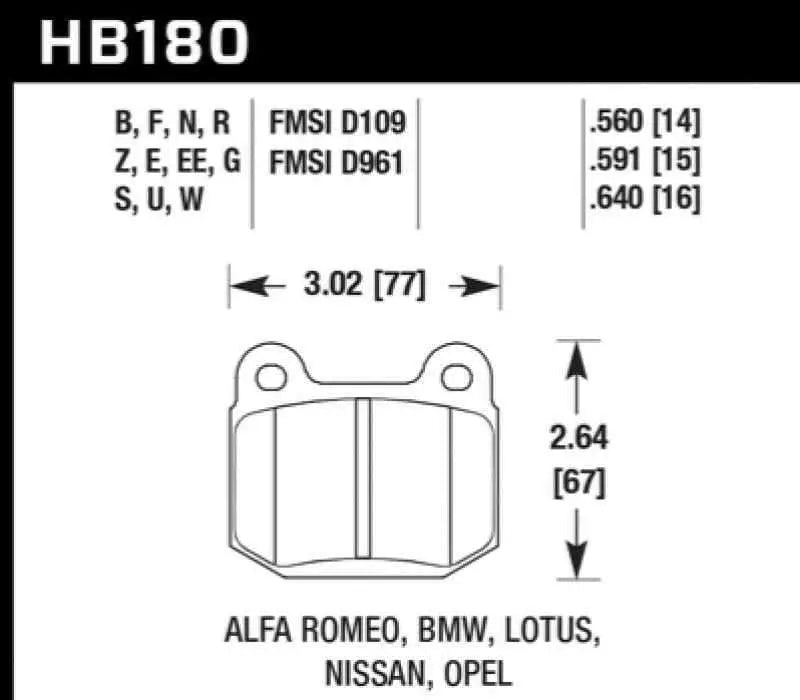 Hawk Performance HB180B.560