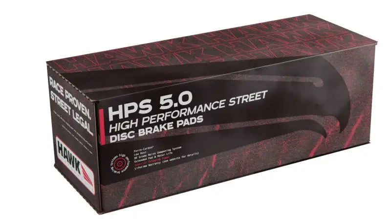 Box of HPS 5.0 high-performance brake pads for Infiniti G35 with Brembo brakes