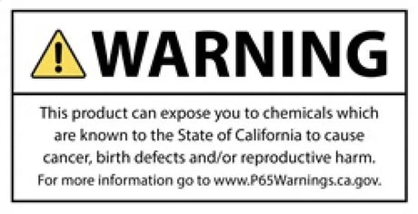 California Proposition 65 warning label on Hellwig F-150 Helper Spring product