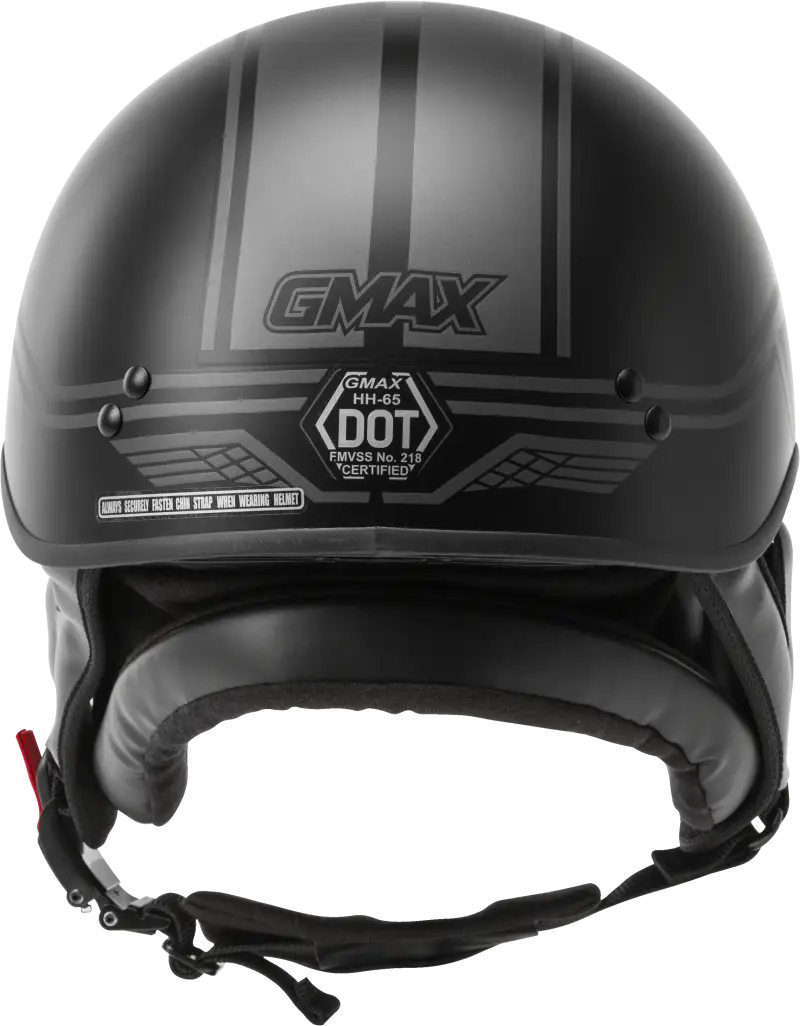 Hh 65 Half Helmet Full Dressed Twin Matte Black/Silver Sm