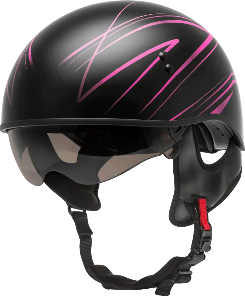 GMAX Hh 65 Half Helmet Torque Naked Matte Black/Pink Xs