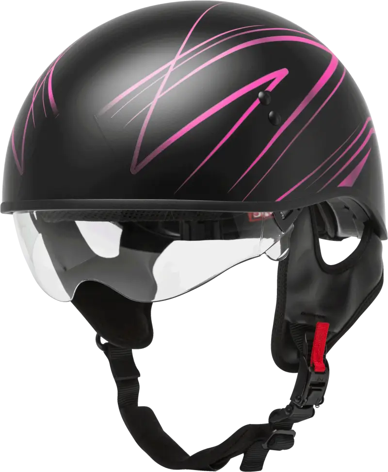 Hh 65 Half Helmet Torque Naked Matte Black/Pink Xs